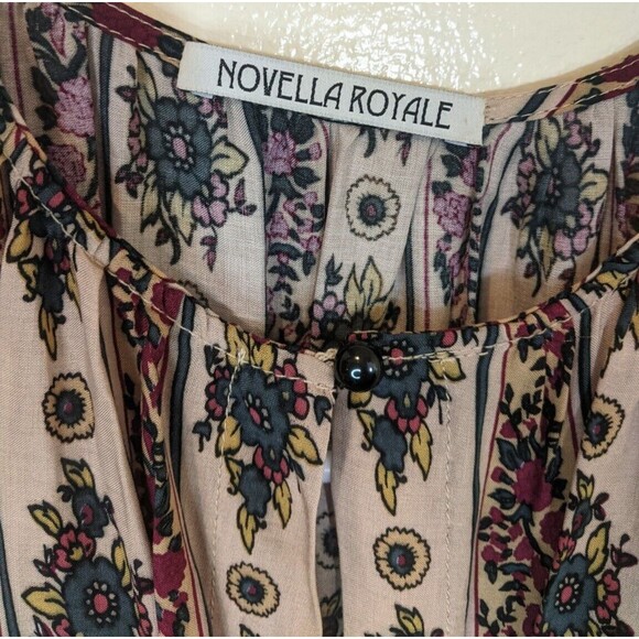 NOVELLA ROYALE Lana Jumpsuit Rayon Floral Elastic Waist Handmade Size XS - Picture 14 of 14
